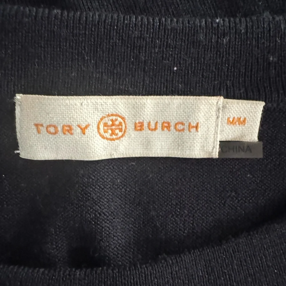Tory Burch Silk Front Merino Wool‎ Compass Print Sweater Women’s Size M